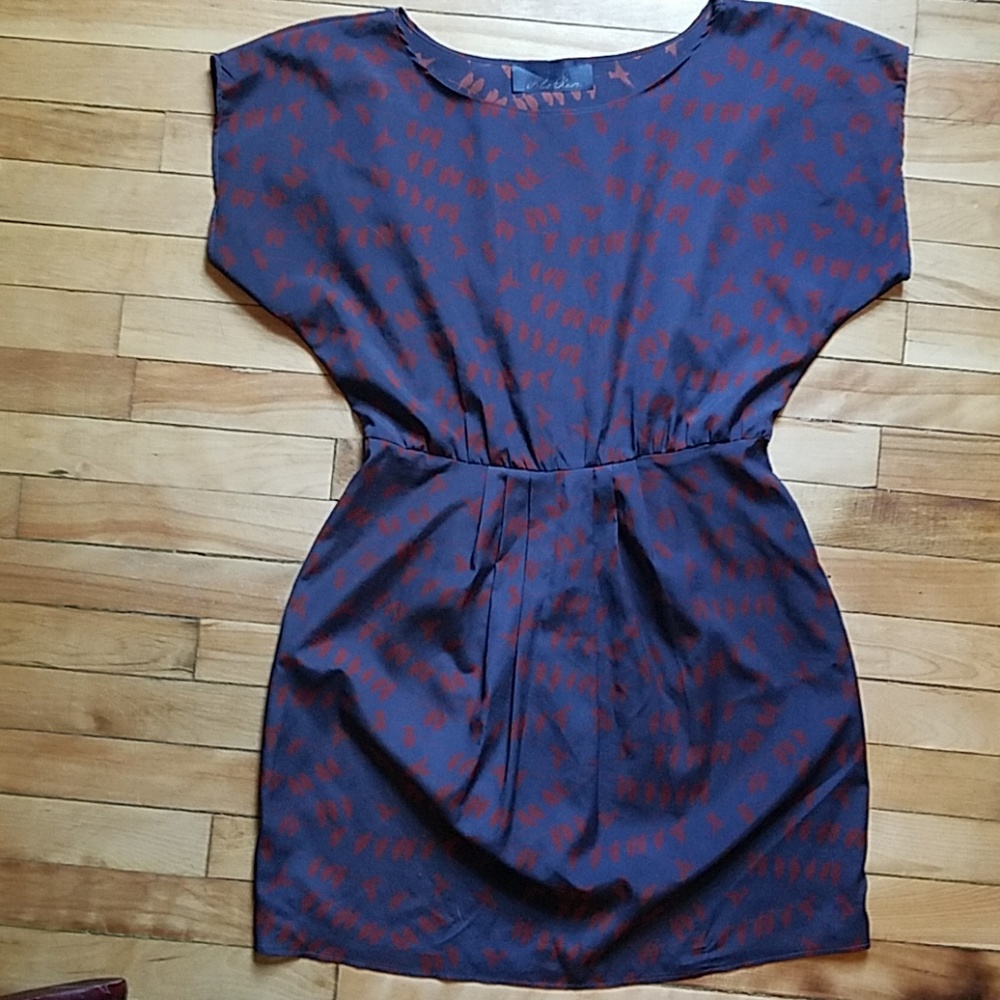 Bird print shift dress
